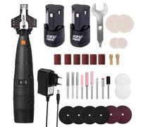 Kit de afilador de Cadenas de motosierra inalámbrica Eléctrica con 2 baterías juego de herramientas de afilar 20000rpm sierra Multifunción Maquina (Negro)