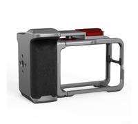 Kit de agarre de aleación de aluminio y silicona para DJI Action 5 Pro/4/3 con soporte anticaída y botón de obturador integrado, soporte de cámara estable para aventura al aire libre