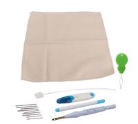 Kit de aguja de punzón, herramienta de aguja de punzón de acero inoxidable para bordado, diseño de mango ergonómico con guía de hilo y agujas, ideal para ropa, cortinas, almohadas