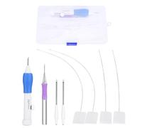 Kit de aguja de punzonado, hilo de bordar, punzón de costura cruzada, juego de herramientas de artesanía, dispositivo de roscado de costura para manualidades con estuche de almacenamiento portátil para principiantes y principiantes