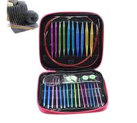 Kit De Agujas Circulares Para Gancho | Longitudes de Cable Múltiples | Agujas Circulares Para Principiantes,para Madres, Abuelas, Aficionados al Trabajo Manual, Suéteres,