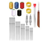 Kit de agujas de coser de acero Big Eye, 36 piezas, juego de agujas de coser a mano de acero inoxidable con carretes de hilo de dedal enhebrador