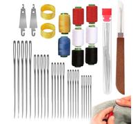 Kit de agujas de coser de acero inoxidable, 39 piezas, suministros de costura a mano con ojo, con estuche de almacenamiento, enhebrador de hilo, dedal para principiantes, adultos, reparación