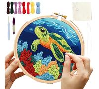 Kit de agujas de perforación para principiantes | Kit de agujas de perforación con patrón de tortuga, juego de herramientas de arte y manualidades, suministros de manualidades para principiantes