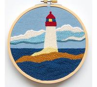 Kit de agujas de perforación para principiantes, kit de costura de perforación inspirado en el océano y la naturaleza para adultos, kits de perforación de aguja para adultos, manualidades