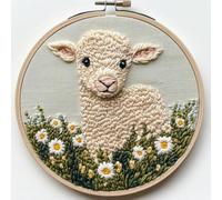 Kit de agujas de perforación para principiantes, kit de punzón con patrón de oveja, kit de costura para niños y adultos, kits de punzonado de aguja para manualidades artísticas, perfecto para