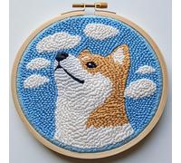Kit de agujas de perforación para principiantes, kits de perforación para adultos, kit de costura de perforación para adultos, incluye Shiba Inu para decoración artística