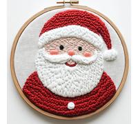 Kit de agujas de perforación para principiantes, kits de perforación para adultos, kit de costura para adultos, incluye Papá Noel sonriente para proyectos creativos de vacaciones
