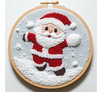 Kit de agujas de perforación para principiantes, serie Snow Series Punch Needle DIY Holiday Handmade Project, kit de costura de perforación para adultos, kits de perforación de aguja para adultos