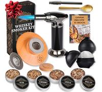 Ritual Life Kit de ahumador de cóctel con antorcha, 2 moldes de bolas de hielo, 4 chips de sabor, parte superior para ahumar, kit de ahumador antiguo para whisky, bebidas de bourbon y alimentos,