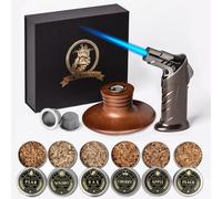 Kit de ahumador de cóctel con antorcha y sabores, chips de madera para whisky y bourbon, kit de ahumador de bebidas de chimenea antigua para infundir whisky, vino, regalo para papá, marido y amantes