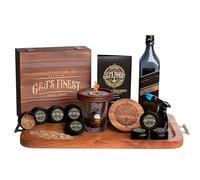 Kit de ahumador de whisky | Kit de ahumador de cóctel con linterna de llama cuádruple, escudo de quemaduras, tapa, 6 chips de madera y caja de madera para ahumado antiguo | Fumador de Bourbon | Regalo