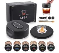 Kit de ahumador eléctrico para cócteles, set de ahumador de whisky con 6 sabores, astillas de madera, recargable, infusor para whisky, regalo para amantes de los cócteles, hombres, papás y esposos