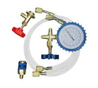 Kit de aire acondicionado, coche de aire acondicionado, 15 x 15 x 5 cm, alta presión, fácil monitoreo , Quick Coupler Gauge Tool for Truck RV Automotive Home Commercial