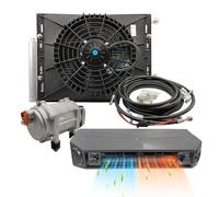 Kit de aire acondicionado eléctrico, aire acondicionado universal para debajo del tablero para furgonetas, autocaravanas, autobuses, sistema de calefacción y refrigeración