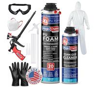 Kit de aislamiento de espuma en aerosol (1 paquete de 25.4 onzas) sellador de espuma expandible para aislamiento térmico y acústico, espuma, celda cerrada, espuma en aerosol de alta densidad, cubre