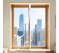 Kit de Aislamiento de Ventana 111 x 210 cm Autoadhesivo Laminas Térmico Autoadhesivo Fácil de Abrir para Ventilación para Clima Frío, Blanco