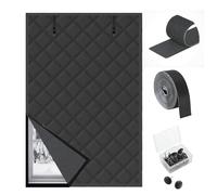 Kit de Aislamiento de Ventana, Aislante Termico Ventanas Autoadhesivo 50/60/90/110/130/150/180/200cm Cubierta de Ventana Para El Invierno Térmicas Y Cortavientos(Negro,51x32in/130x80cm)