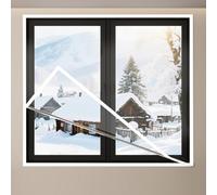 Kit de Aislamiento de Ventana de 0,18 mm 80 90 100 120 160 180 200 cm, sellador de Cubierta de Ventana de plástico Resistente, Envoltura de Aislamiento Grueso Transparente for Invierno(Blanco)