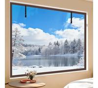 Kit De Aislamiento De Ventana Para Invierno Película Resistente Al Viento Y Cálida 30x80cm 40x120cm 50x60cm 75x200cm Transparente Cortina Térmica Aislante(Marrón,65x110cm)