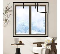 Kit de Aislamiento de Ventana, Película Aislante Transparentes, Cortina de Aislamiento Térmico A Prueba de Frío, Cubierta Autoadhesiva para Invierno, Reutilizable 50-300cm(Black,W190xH300cm)