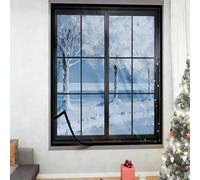 Kit de Aislamiento de Ventanas, Película Transparente con Tiras Adhesivas, Película de Plástico Reutilizable para Invernar, Aislamiento Térmico Grueso, Fácil de Instalar(Negro,2000x11000mm)