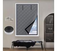 Kit de aislamiento for ventanas for invierno, Cubierta Aislante Termico Ventanas for dormitorio cocina Sala, con broche, Reutilizable, Película Aislante for Ventana(Gris,65x205cm)