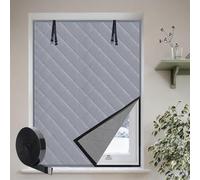 Kit De Aislamiento para Ventanas De Interior 60 80 120 160 180 240 cm Impermeable Oxford Tela De Algodón Relleno De Ventana Aislante Cubre Protege Del Frio Y Calor Negro(Gris,34x39in/85x100cm)