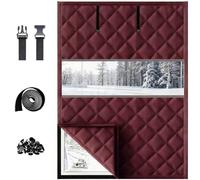 Kit de Aislamiento para Ventanas para Invierno 50 60 70 80 90 100 120 cm, Cubiertas para Ventana 3 Capas de Algodón con Tela Oxford para Ventanas De Buhardillas y Caravanas(Marrón,95x185cm)