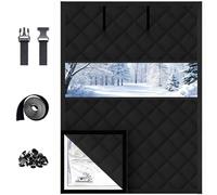 Kit de Aislamiento para Ventanas para Invierno 50 60 70 80 90 100 120 cm, Cubiertas para Ventana 3 Capas de Algodón con Tela Oxford para Ventanas De Buhardillas y Caravanas(Oscuro,95x185cm)