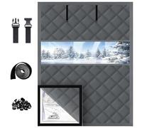 Kit de Aislamiento para Ventanas para Invierno 50 60 70 80 90 100 120 cm, Cubiertas para Ventana 3 Capas de Algodón con Tela Oxford para Ventanas De Buhardillas y Caravanas(Gris,95x185cm)