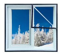 Kit de Aislamiento para Ventanas, Película Térmica para Ventanas de Invierno, Kit de Sellado de Ventana Transparente para Interior a Prueba de Viento,60x110cm(23.6x43.3in) Negro
