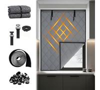 Kit de Aislamiento Térmico para Ventanas de Invierno, Impermeable y Cortavientos Cortina Reutilizable con Relleno de Algodón Para Hogar Ático y Caravana(Gris,70x90cm/27.6x35.4in)