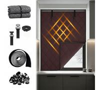 Kit de Aislamiento Térmico para Ventanas de Invierno, Impermeable y Cortavientos Cortina Reutilizable con Relleno de Algodón Para Hogar Ático y Caravana(Marrón,60x140cm/23.6x55.1in)
