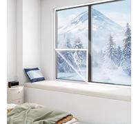 Kit de Aislamiento Térmico para Ventanas de Invierno, Reutilizable, con Película Aislante Antifrío para Ventanas de Cocina, fácil Instalación.(Blanco,60x1100cm)