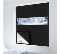 Kit de Aislante Termico Ventanas 50-300cm Cortinas Térmicas y Cortavientos para Invierno, Aislamiento Térmico para Ventanas de Buhardillas y Caravanas, Protege del Frio y Calor(Oscuro,95x185cm)