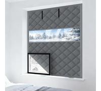Kit de Aislante Termico Ventanas 50-300cm Cortinas Térmicas y Cortavientos para Invierno, Aislamiento Térmico para Ventanas de Buhardillas y Caravanas, Protege del Frio y Calor(Gris,95x185cm)