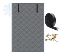 Kit de Aislante Termico Ventanas, 50/60/80/100/120/150/180/200cm Cortinas aislamiento térmico y cortavientos para invierno, Protege Del Frio y Calor para Ventanas(Gris,32x32in/80x80cm)