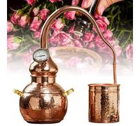 Kit de alambique de cobre puro con termómetro para elaboración casera, whisky y destilación de aceites esenciales