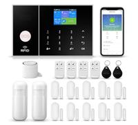Kit de Alarma de Seguridad para el hogar Inteligente, Sistema de Alarma WiFi 4G con Alarma, Sensor de Movimiento pir, Control Remoto, Sensor de Puertas y Ventanas (Juego de 20 Piezas)