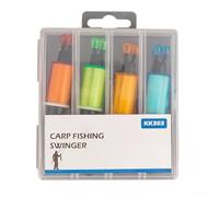 Kit de alarma de señal de pesca de carpas de cuatro piezas con funda para pesca diurna en el lago y excursiones a orillas del río, sensor de alta sensibilidad, diseño ligero