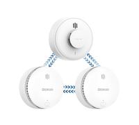 Kit de Alarma inalámbrica interconectada de Humo, Calor y monóxido de Carbono, preconectada, Deslizamiento Remoto (2 Humo + 1 Calor)