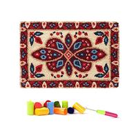 Kit de alfombra con gancho de pestillo, kit de fabricación de alfombras para adultos y niños, kit de fabricación de alfombras, kit de punto de cruz, cojín para principiantes, decoración del hogar