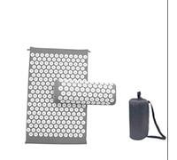Kit de alfombra de acupresión con almohada, cojín de masaje para yoga, tratamiento alivio del dolor, espalda y cuello, 66 x 42 cm (gris)