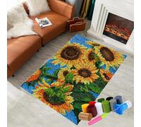 Kit de alfombras con gancho de pestillo, Alfombra de Ganchillo con patrones, alfombra de hilo de lona preimpresa, manualidades para adultos y principiantes, Kit para Hacer Tapices 69 x 102 cm