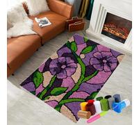 Kit de alfombras con gancho de pestillo, Alfombra de Ganchillo con patrones, alfombra de hilo de lona preimpresa, manualidades para adultos y principiantes, Kit para Hacer Tapices 69 x 102 cm