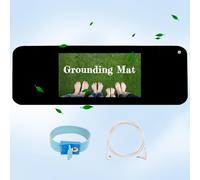 Kit de alfombrilla de conexión a tierra: alfombrilla universal de conexión a tierra (10 x 26.7 pulgadas) para energía saludable de conexión a tierra con pulsera de conexión a tierra y cables rectos de