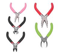 Kit de alicates de joyería profesional, de goma de acero con alto contenido de carbono, diseño de resorte de doble hoja para engarzar, enrollar, cortar cuentas, cables, cuerdas,