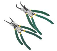 Kit de Alicates para Anillos de Retención Acero, de 7 Pulgadas | Puntas Rectas y Curvadas, Resorte de Retorno, para Retenes y Juntas en Taller o Mantenimiento Automotriz