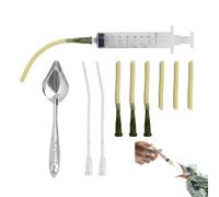 Kit de Alimentación para Pájaros Papilleros de 15 Piezas - Jeringuilla para Pájaros Papilleros con Tubos de Silicona y Cuchara, Jeringa para Alimentar Loros, Ninfas y Crías de Aves